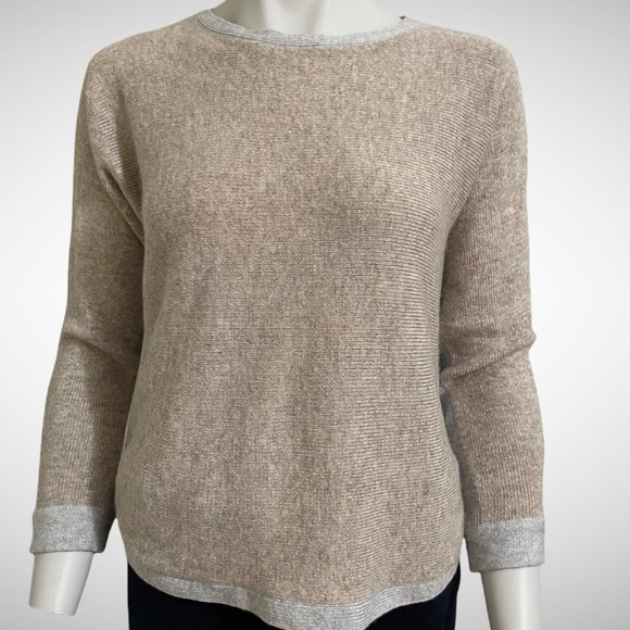 Cassis Taupe/Gray Wool Blend Sweater 36 - Picture 2 of 7
